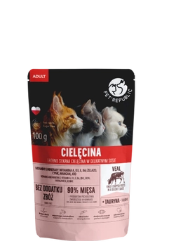 PetRepublic drobno siekane kawałki w delikatnym sosie cielęcina 100g dla kota
