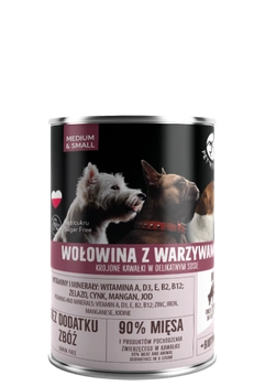 PetRepublic Wołowina Z Warzywami Krojone Kawałki W Delikatnym Sosie 400g