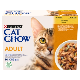 PURINA Cat Chow Adult Kurczak i cukinia Multipack 10x85g