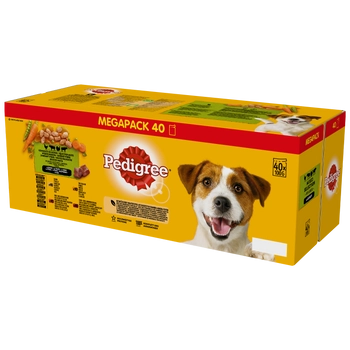 Pedigree Mokra Karma Dla Dorosłych Psów Saszetka Mix Smaków (Z Kurczakiem I Warzywami, Z Wołowiną I Warzywami, Z Indykiem I Marchewką, Z Wołowiną I Jagnięciną) 40x100g