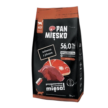 PAN MIĘSKO Wołowina Z Jeleniem M Dla Kota 1,6kg
