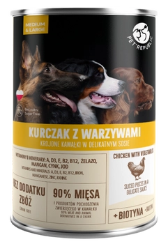 PetRepublic Kurczak Z Warzywami Krojone Kawałki W Delikatnym Sosie 1250g
