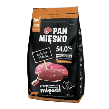 PAN MIĘSKO Cielęcina Z Kaczką M Dla Kota 10kg