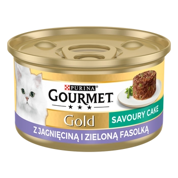 Purina Gourmet Gold Savoury Cake z jagnięciną i zieloną fasolką 85g