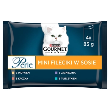 GOURMET Perle karma dla dorosłych kotów Mini Fileciki w sosie 4x85g