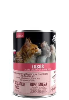 PetRepublic Łosoś Krojone Kawałki W Delikatnym Sosie Dla Kotów Sterylizowanych 400g