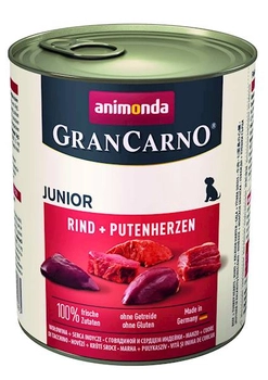 Animonda GranCarno Junior Wołowina + Serca Indyka 800g