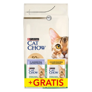Purina Cat Chow Sterilised Bogata w Kurczaka 1,5kg + 2 Saszetki Gratis