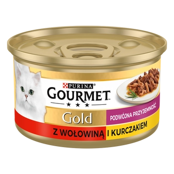 Purina Gourmet Gold z wołowiną i kurczakiem w sosie 85g