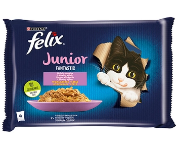 Felix Fantastic Junior W Galaretce Z Kurczakiem I Łososiem 4x85g
