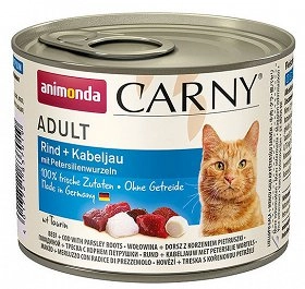 Animonda Cat Carny Adult Wołowina + Dorsz Z Pietruszką 200g