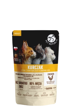PetRepublic drobno siekane kawałki w delikatnym sosie kurczak 100g dla kota