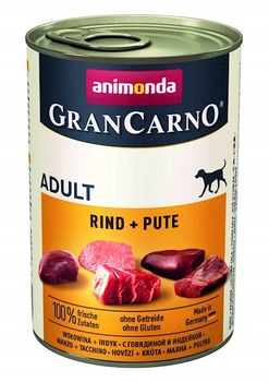 Animonda GranCarno Adult Dog Wołowina + Indyk 400g