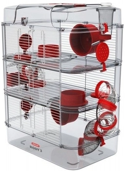 Zolux Klatka Rody3 Trio 41x27x53cm Czerwona