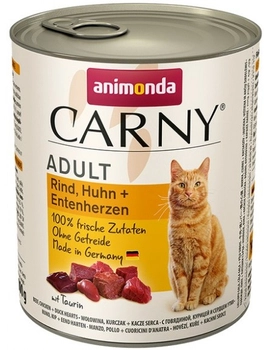 Animonda Cat Carny Adult Wołowina, Kurczak + Kacze Serca 800g
