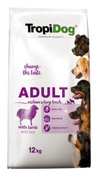 Tropidog Premium Adult Medium & Large Breed Jagnięcina Z Ryżem 12kg
