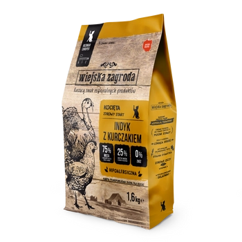 Wiejska Zagroda Indyk Z Kurczakiem Dla Kociąt 1,6kg
