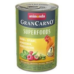 Animonda GranCarno Superfoods Adult Dog Kurczak, Szpinak, Maliny I Pestki Dyni 400g