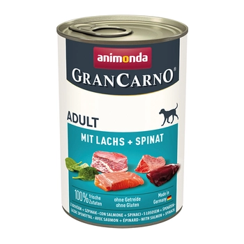 ChatGPT powiedział:  Animonda GranCarno Adult Dog Łosoś & Szpinak 400g