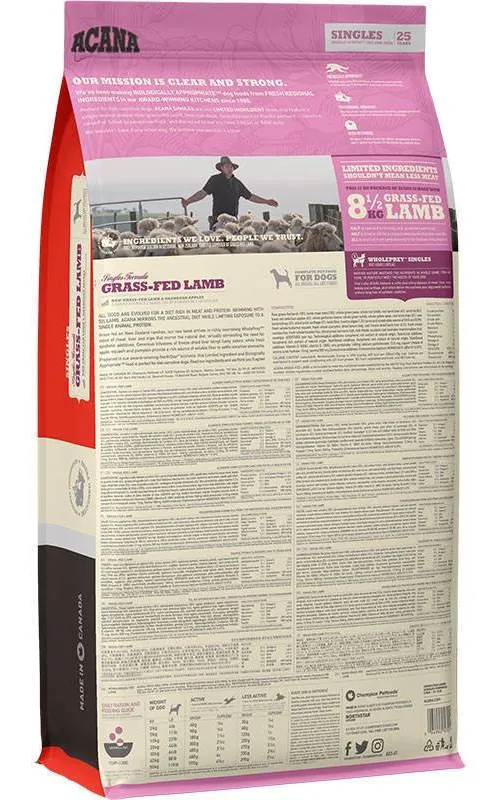 Acana Singles Grass-Fed Lamb 17kg