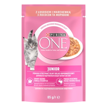 Purina One Junior Karma Dla Kociąt Z Łososiem I Marchewką 85g