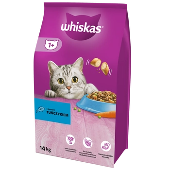WHISKAS Karma Sucha Dla Kota 1+ Z Tuńczykiem 14kg