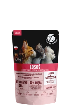 PetRepublic drobno siekane kawałki w delikatnym sosie łosoś 100g dla kota
