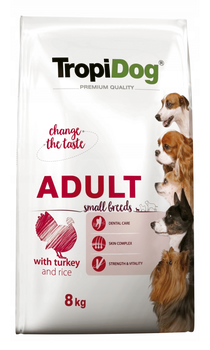 Tropidog Premium Adult Small Breeds Z Indykiem I Ryżem 8kg