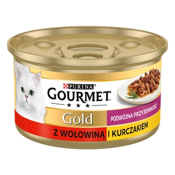 Purina Gourmet Gold z wołowiną i kurczakiem w sosie 85g