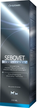 Eurowet Sebovet Excellence Szampon Przeciwłupieżowy I Przeciwłojotokowy Dla Psów I Kotów 200ml