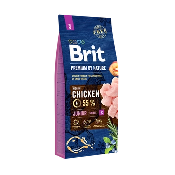 Brit Premium By Nature Junior S Z Kurczakiem 8kg