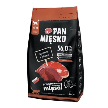 PAN MIĘSKO Wołowina Z Jeleniem M Dla Kota 5kg
