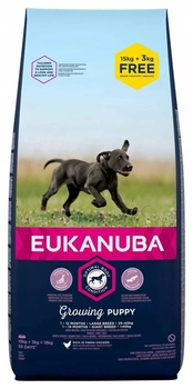 Eukanuba Puppy&Junior Large Breed 15kg + 3kg GRATIS