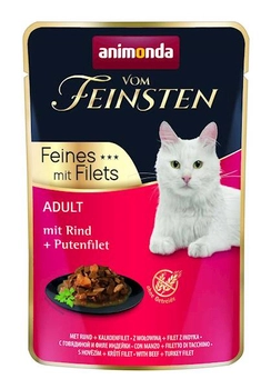 ANIMONDA Cat Vom Feinsten Adult Wołowina + Filet Z Indyka Saszetka 85g