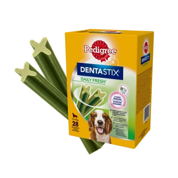 PEDIGREE® DentaStix™ Daily Fresh – karma uzupełniająca o smaku kurczaka, dla psów średnich ras– 4x180g