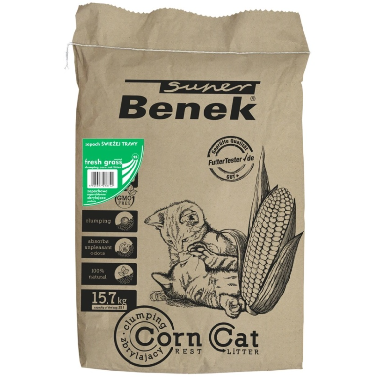 CERTECH-SUPER BENEK Corn Cat Świeża Trawa 25l