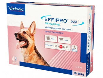 Virbac EFFIPRO Duo Pies L 20-40kg 4x2,68ml