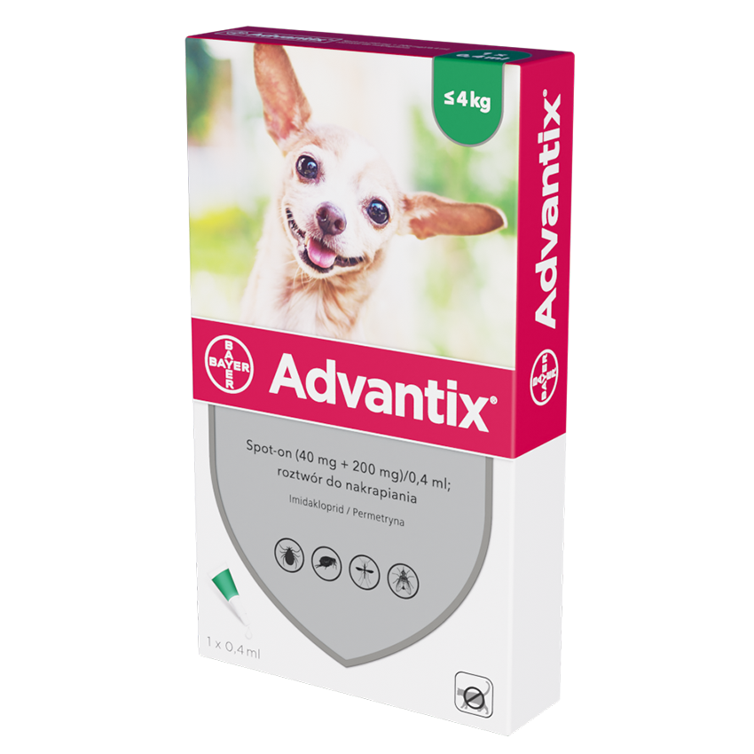 Bayer Advantix Krople Na Kleszcze I Pchły 0,4ml