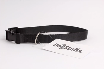 DogStuffs Obroża z plastikową klamrą 25mm/34-60cm czarna