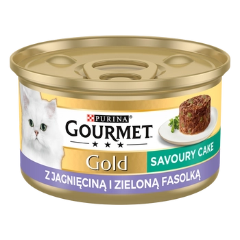 Purina Gourmet Gold Savoury Cake z jagnięciną i zieloną fasolką 85g