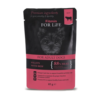 Fitmin Dog For Life Adult Beef With In Gravy 85g