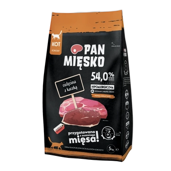 PAN MIĘSKO Cielęcina Z Kaczką M Dla Kota 5kg