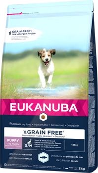 Eukanuba Puppy&Junior Small/Medium Grain Free Łosoś 3kg