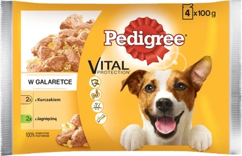 Pedigree Vital Protection Mokra Karma Dla Dorosłych Psów Jagnięcina I Kurczak W Galaretce 4x100g