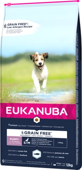 Eukanuba Puppy&Junior Small/Medium Grain Free Łosoś 12kg