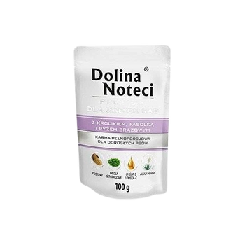 Dolina Noteci Premium Dla Psów Małych Ras Z Królikiem, Fasolką I Ryżem 100g