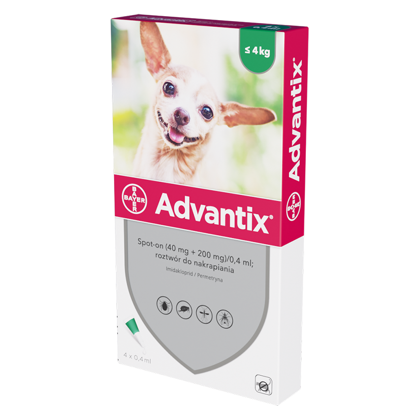 Bayer Advantix Krople Na Kleszcze I Pchły 4x0,4ml